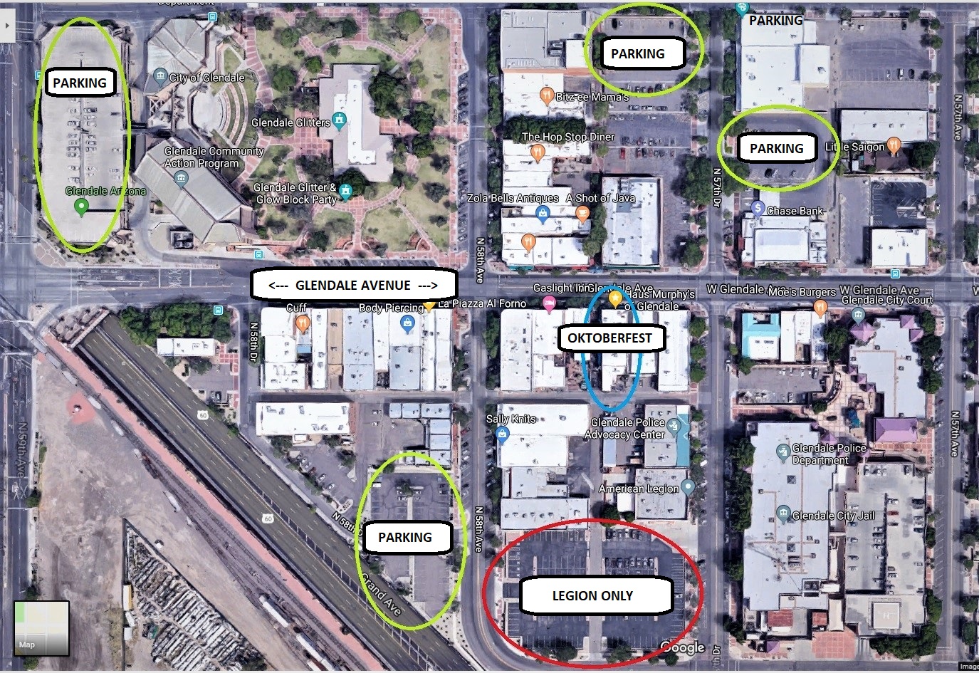 Oktoberfest Parking Map BMW CCA Roadrunner chapter